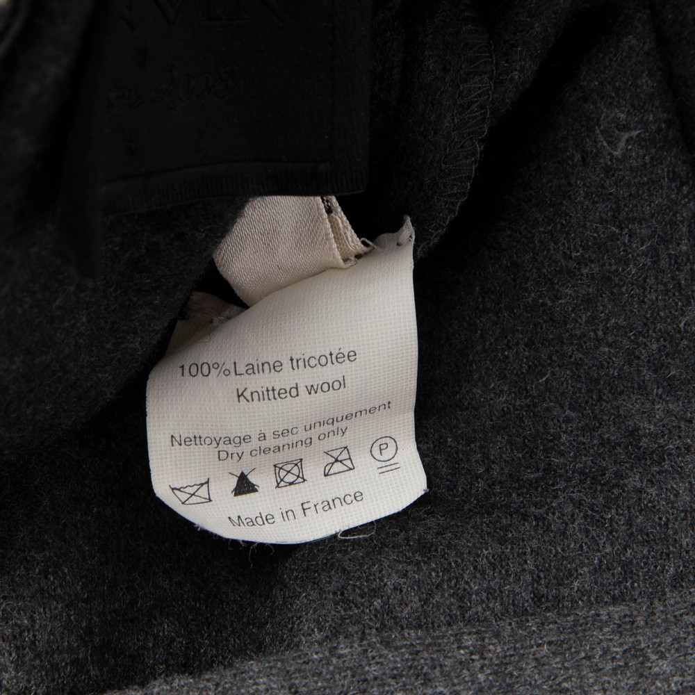 Lanvin Grey Long Sleeve Knee Length Wool Dress