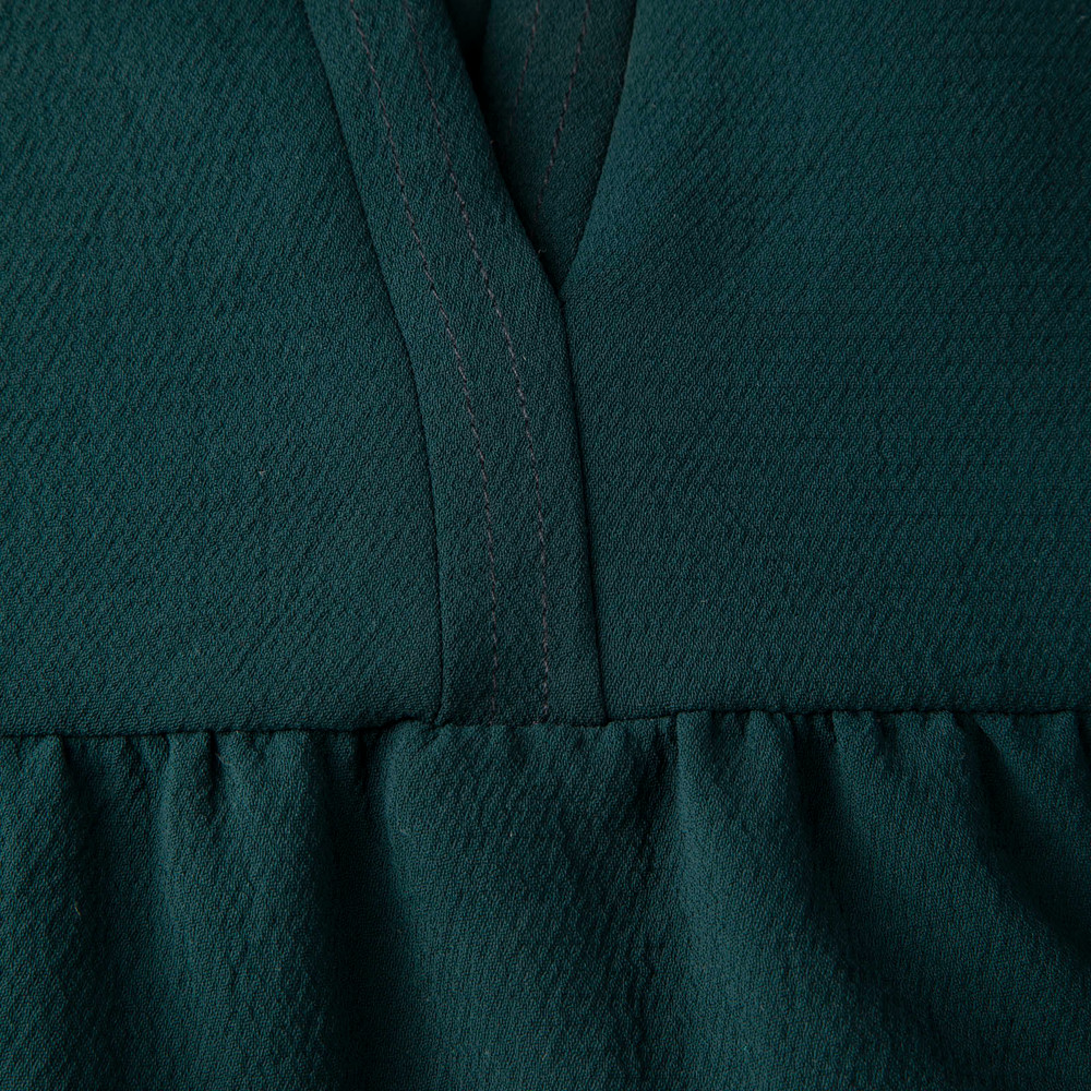 ba&sh Green V-Neck Mini Babydoll Dress