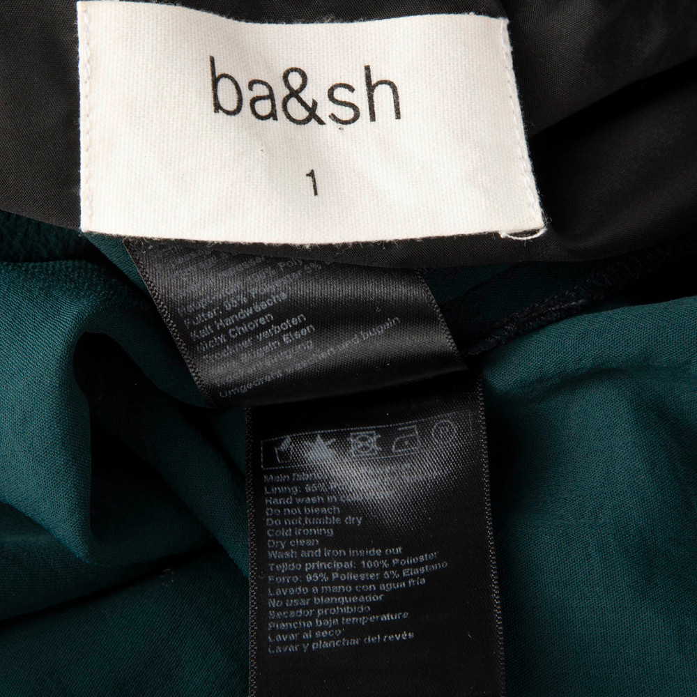 ba&sh Green V-Neck Mini Babydoll Dress