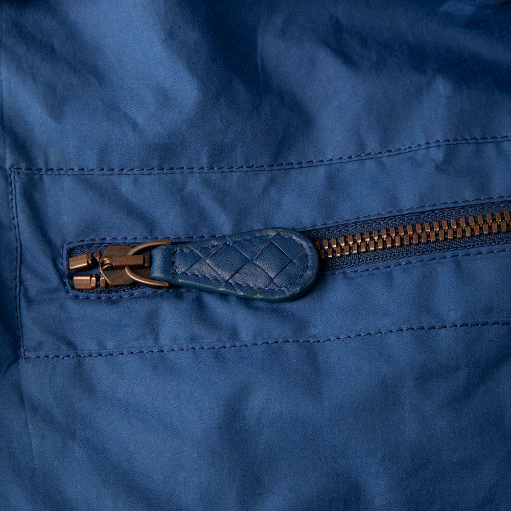 Bottega Veneta Blue Intrecciato Zip Jacket