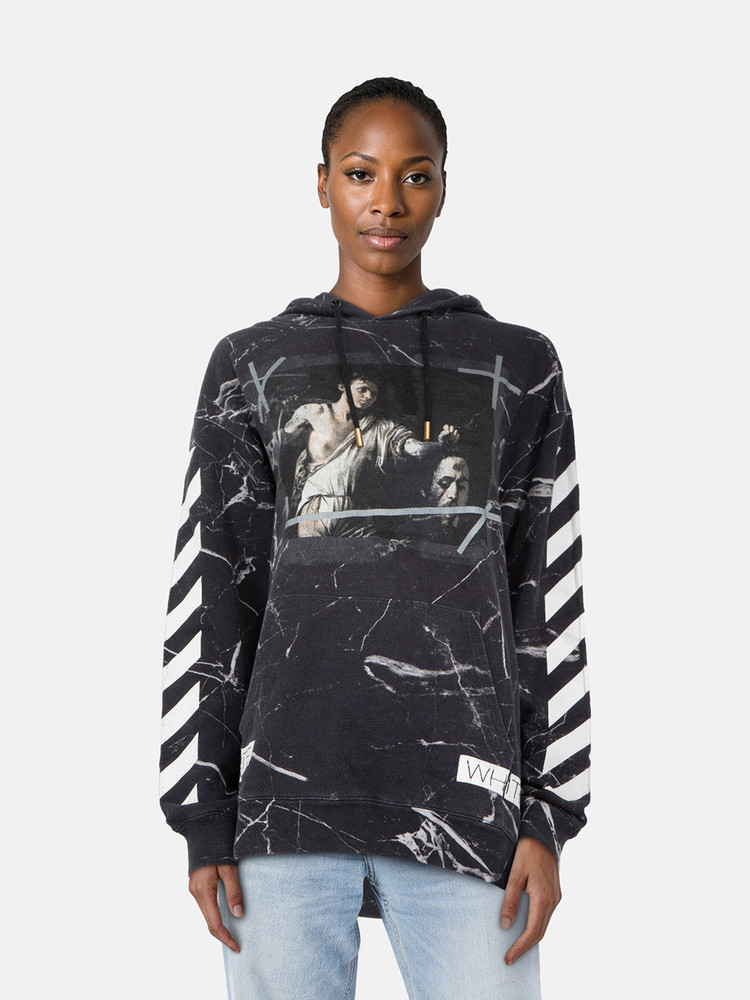 Off-White Caravaggio Marble Print Logo Hoodie