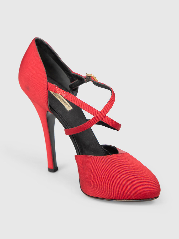 Dolce & Gabbana Red Platform Strappy Heels