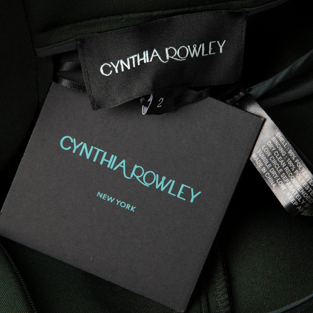 Cynthia Rowley Green Flounced Hem Trousers