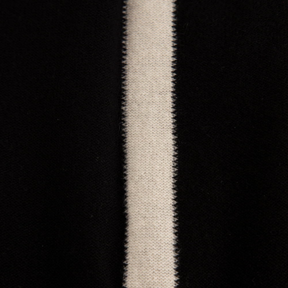 Theory Black Cashmere White Stripe Joggers