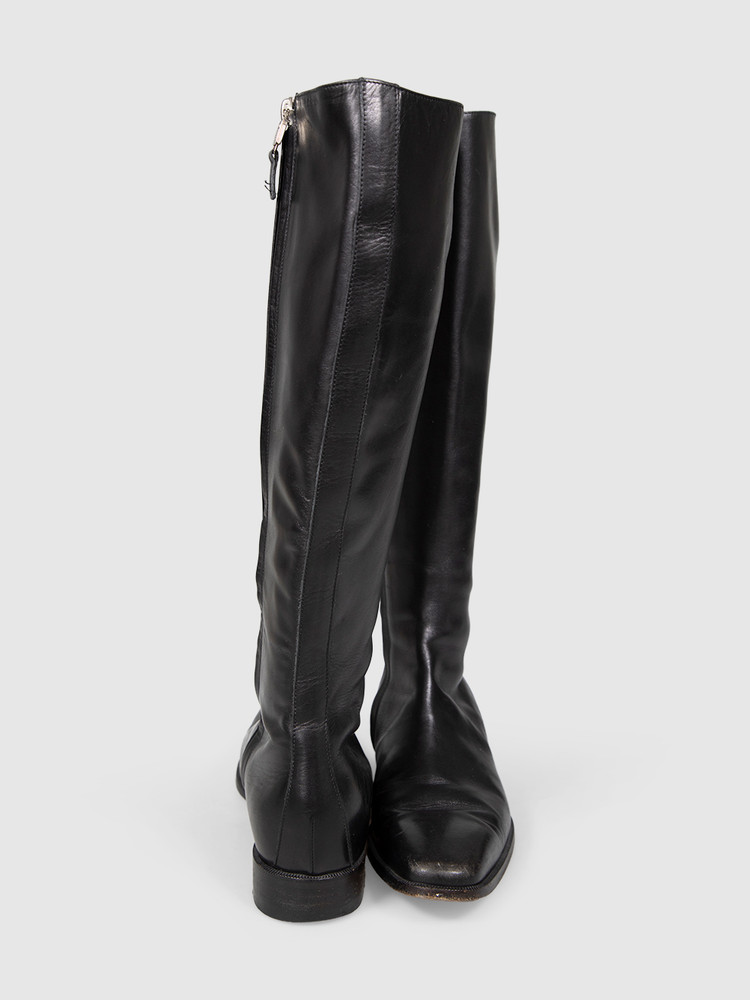 Lambertson Truex Black Knee High Square Toe Boots