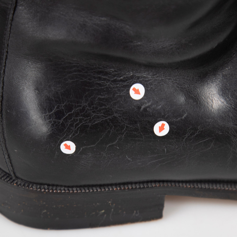 Lambertson Truex Black Knee High Square Toe Boots