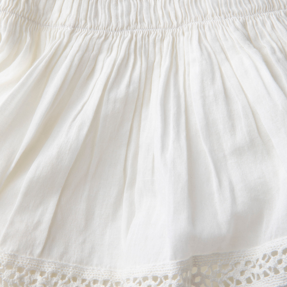LoveShackFancy White Flared Mini Skirt