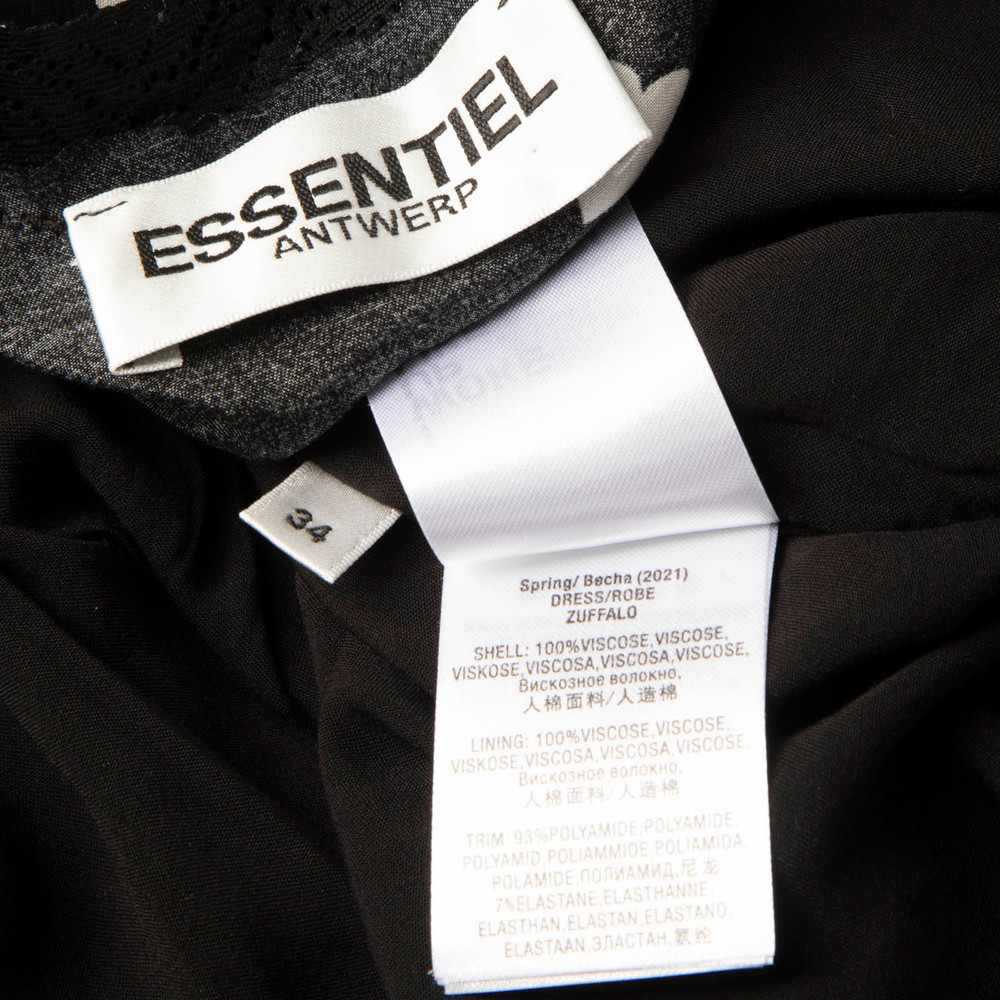 Essentiel Antwerp Black Heart Print Wrap Dress