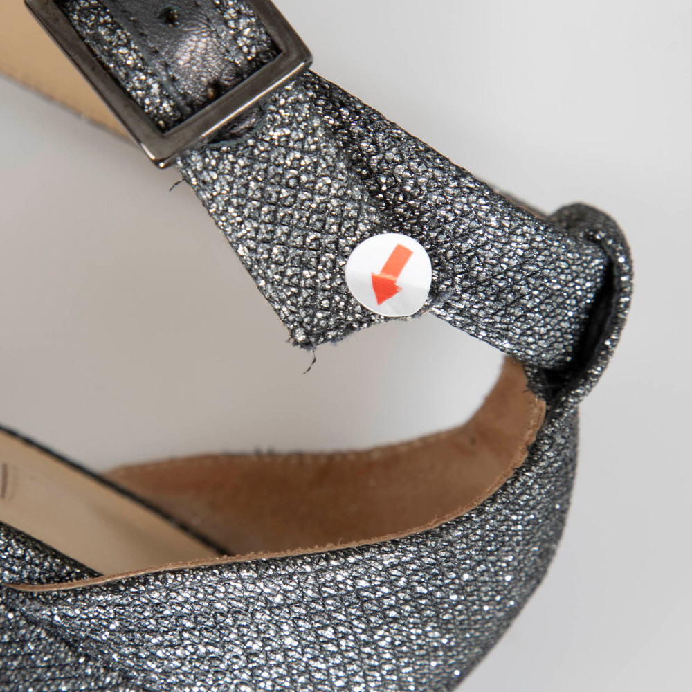 Jimmy Choo Silver Glitter Strappy Heel Sandals