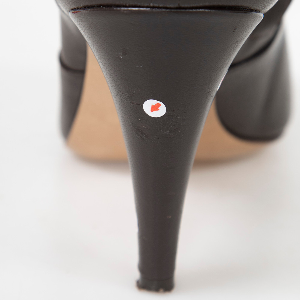 Céline Brown Leather Pointed Toe Heeled Boots