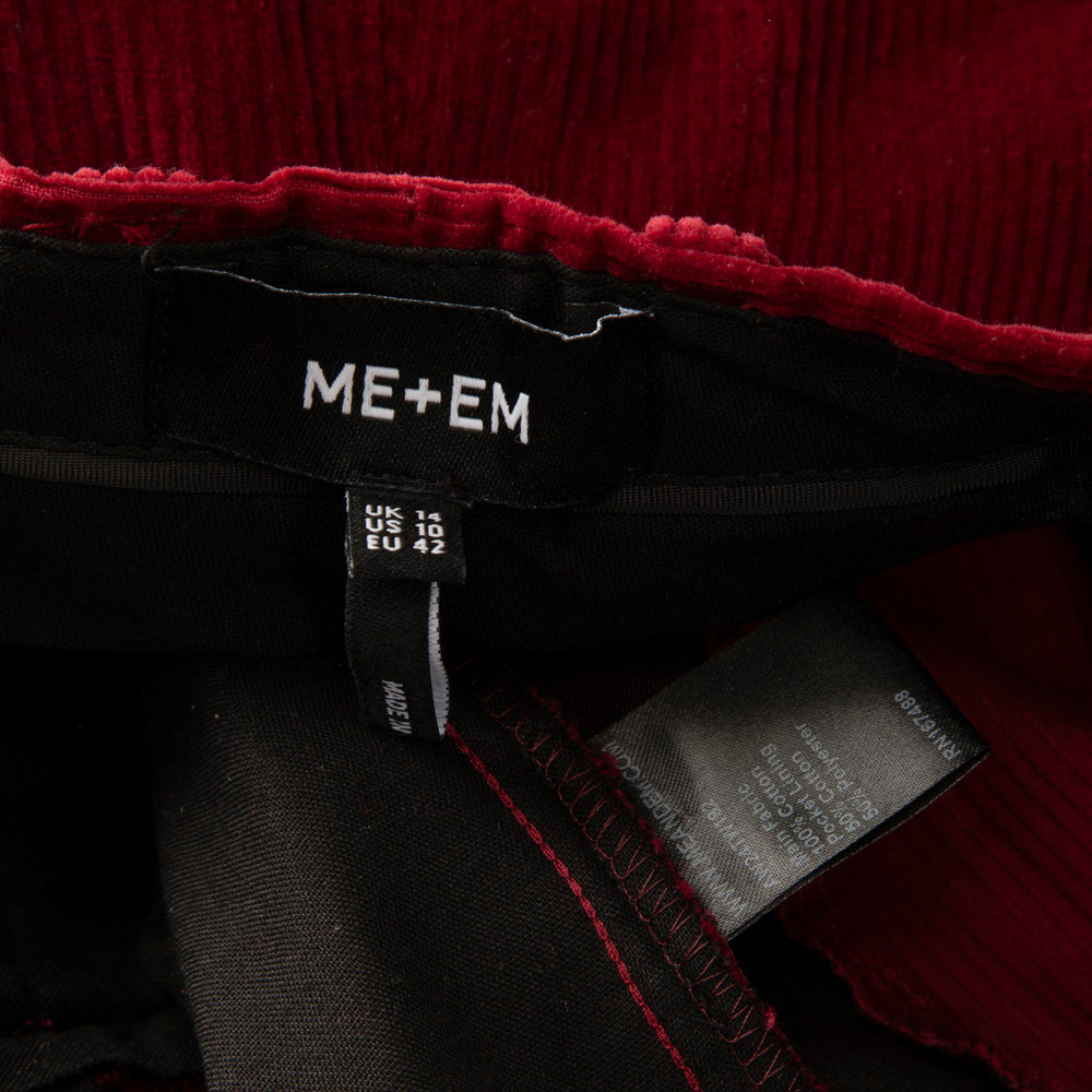 ME+EM Red Corduroy High Rise Trousers