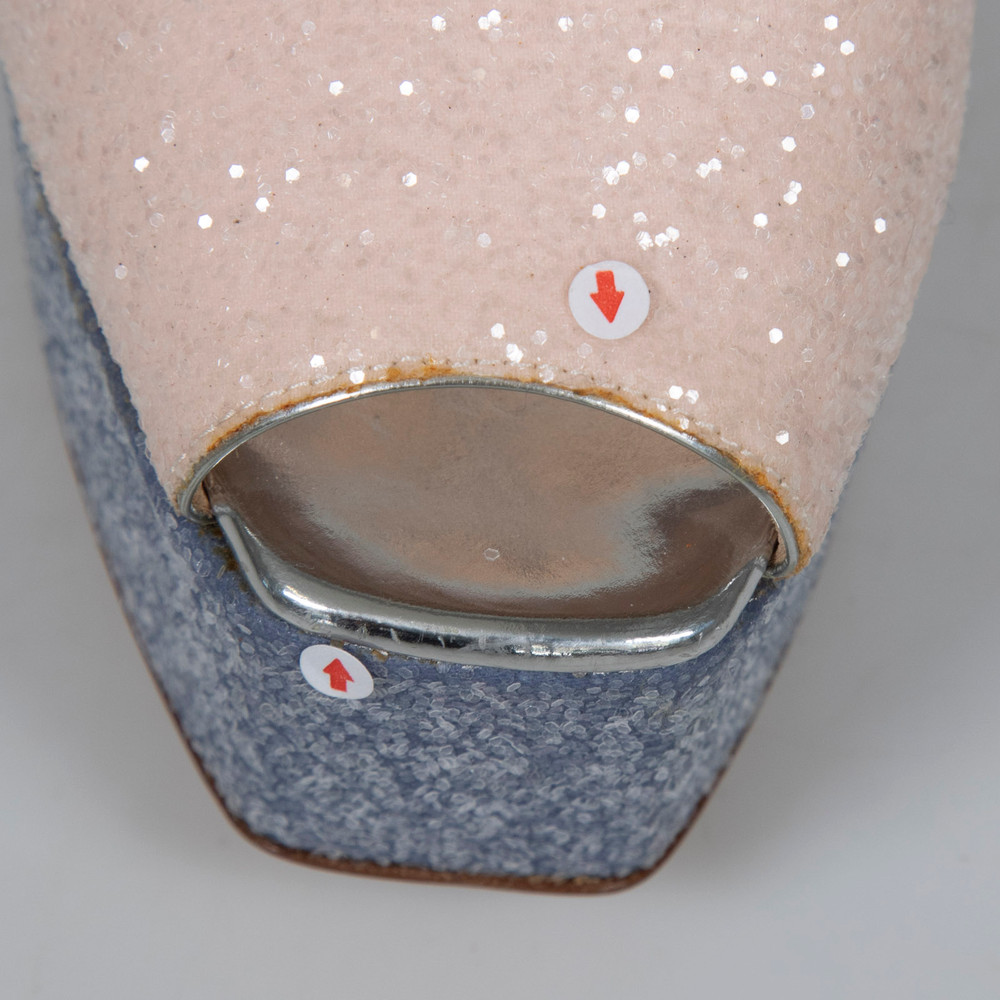 Giuseppe Zanotti Pink & Blue Glitter Platform Heels