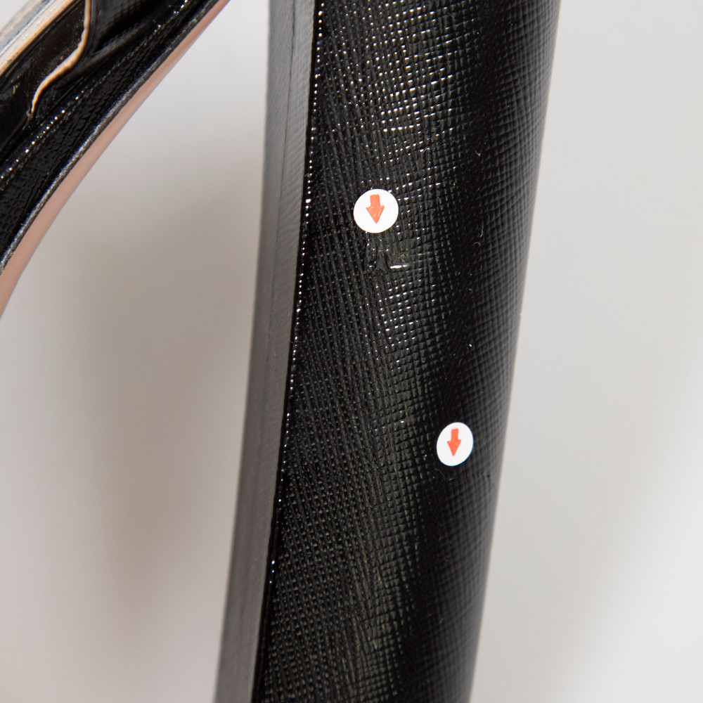 Prada Black Patent Saffiano Platform Heels