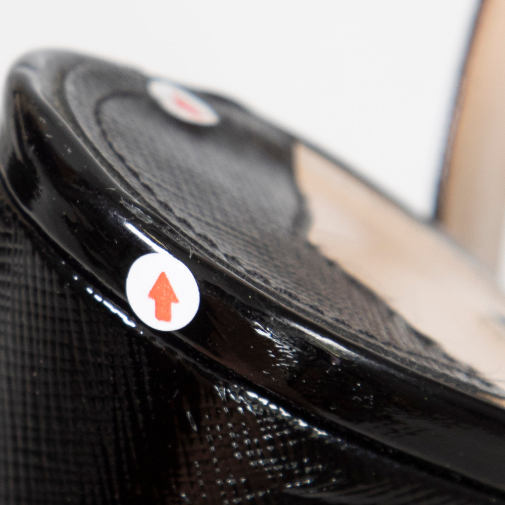Prada Black Patent Saffiano Platform Heels