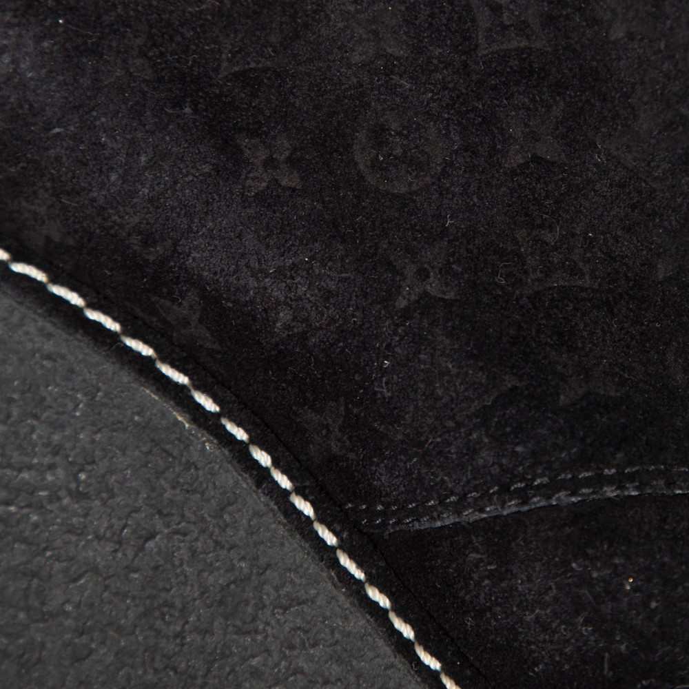 Louis Vuitton Black Monogram Suede Wedges
