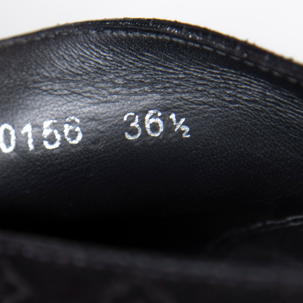 Louis Vuitton Black Monogram Suede Wedges