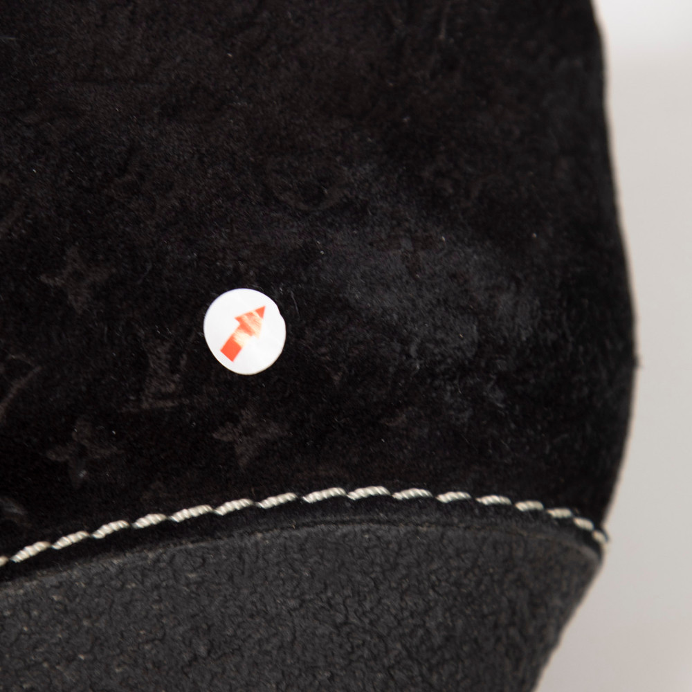 Louis Vuitton Black Monogram Suede Wedges