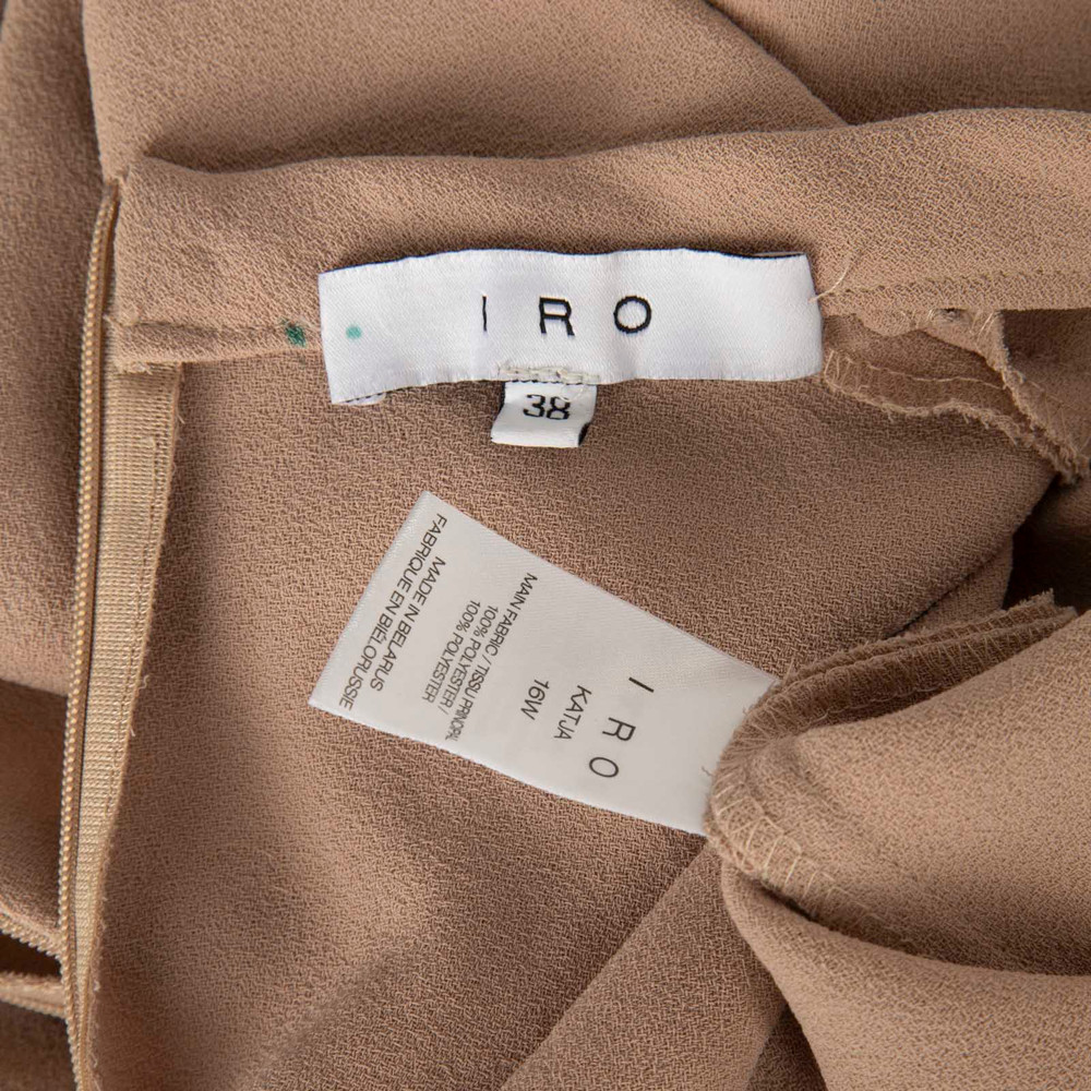Iro Beige Long Sleeve Pleated Dress