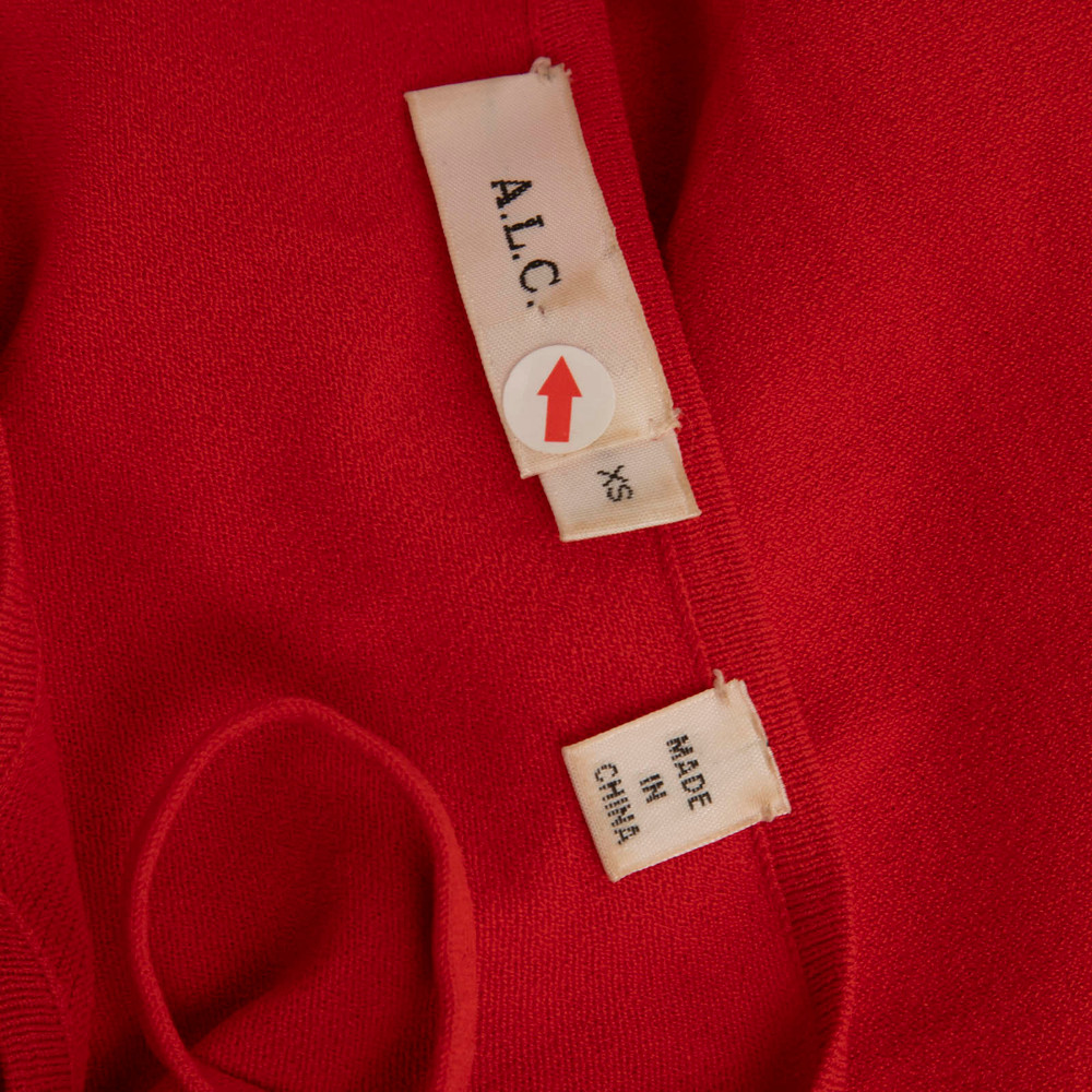 A.L.C. Red Off Shoulder Strappy Midi Dress