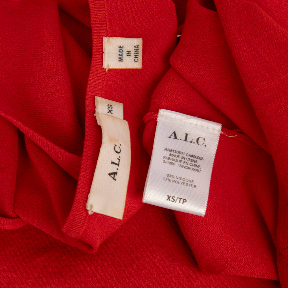 A.L.C. Red Off Shoulder Strappy Midi Dress