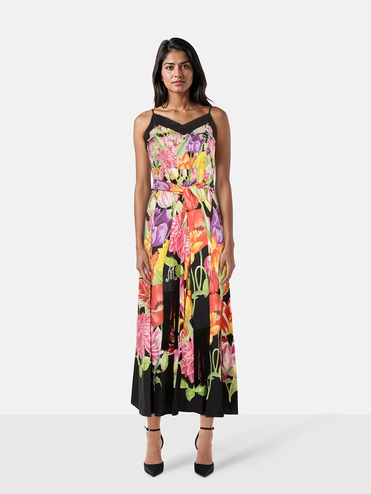 Gucci Floral Silk Maxi Belted Dress