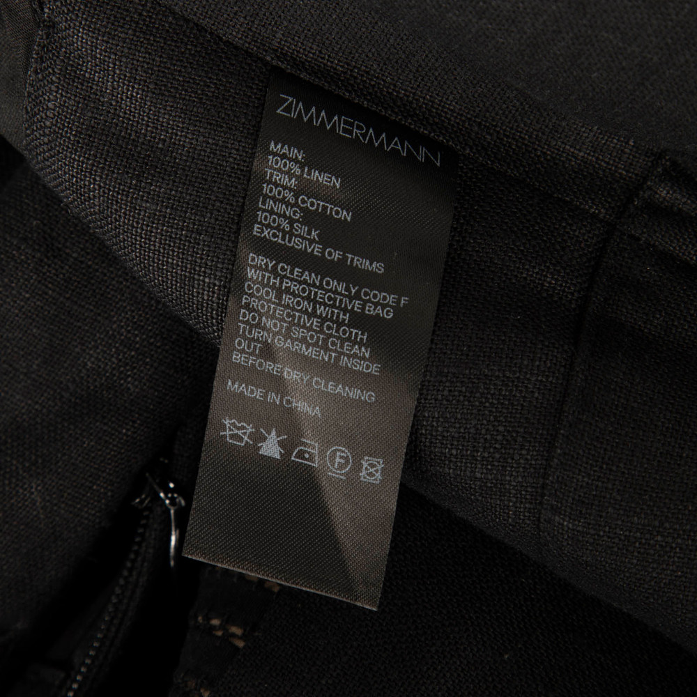 Zimmermann Black Linen Top & Trousers Set