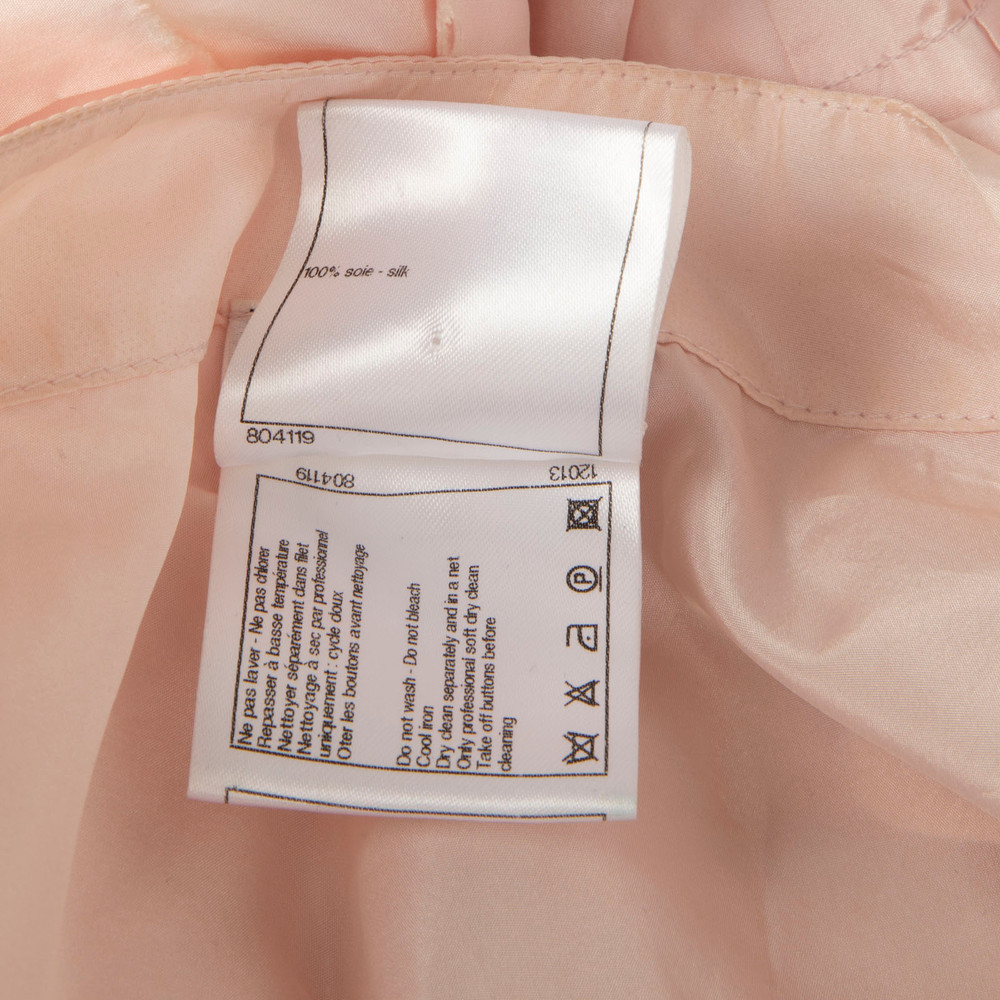 Chanel Pink Silk Pleated Sleeves Blouse