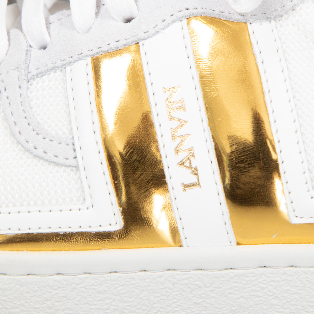 Lanvin White Metallic Detail Clay Trainers