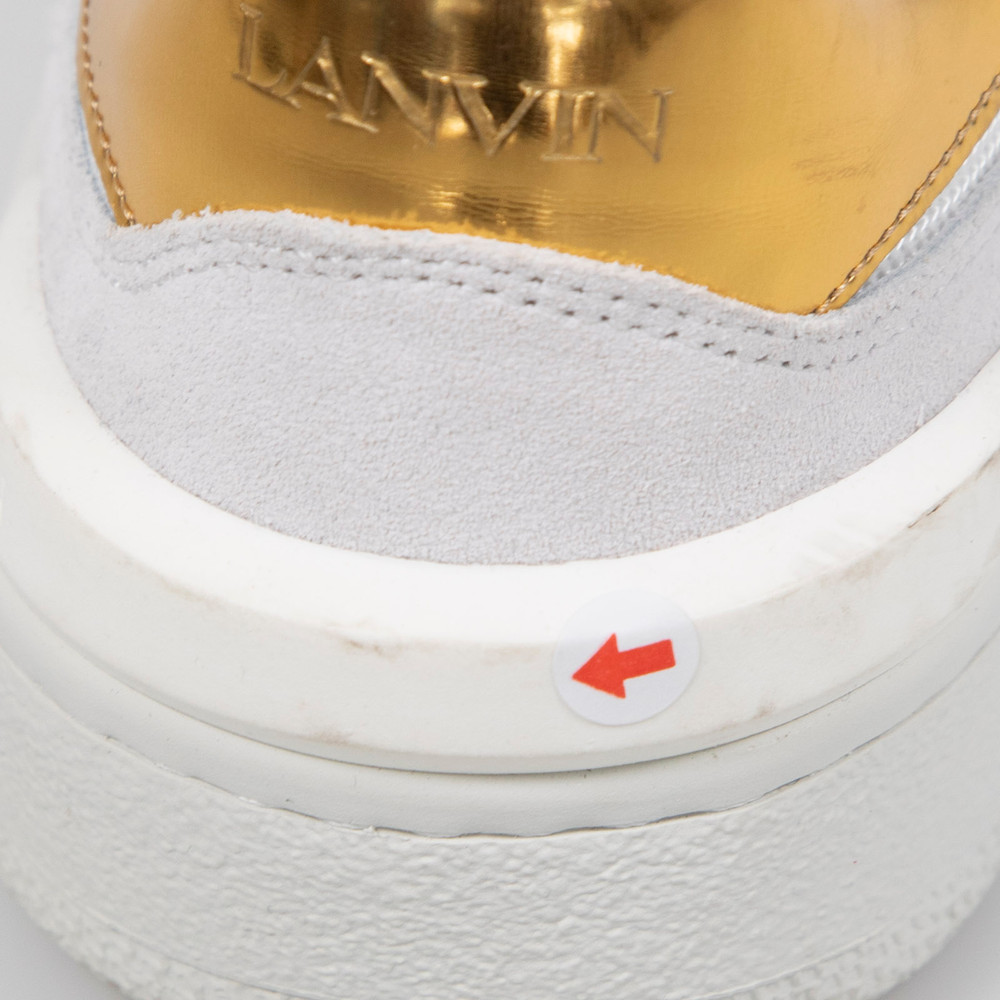 Lanvin White Metallic Detail Clay Trainers