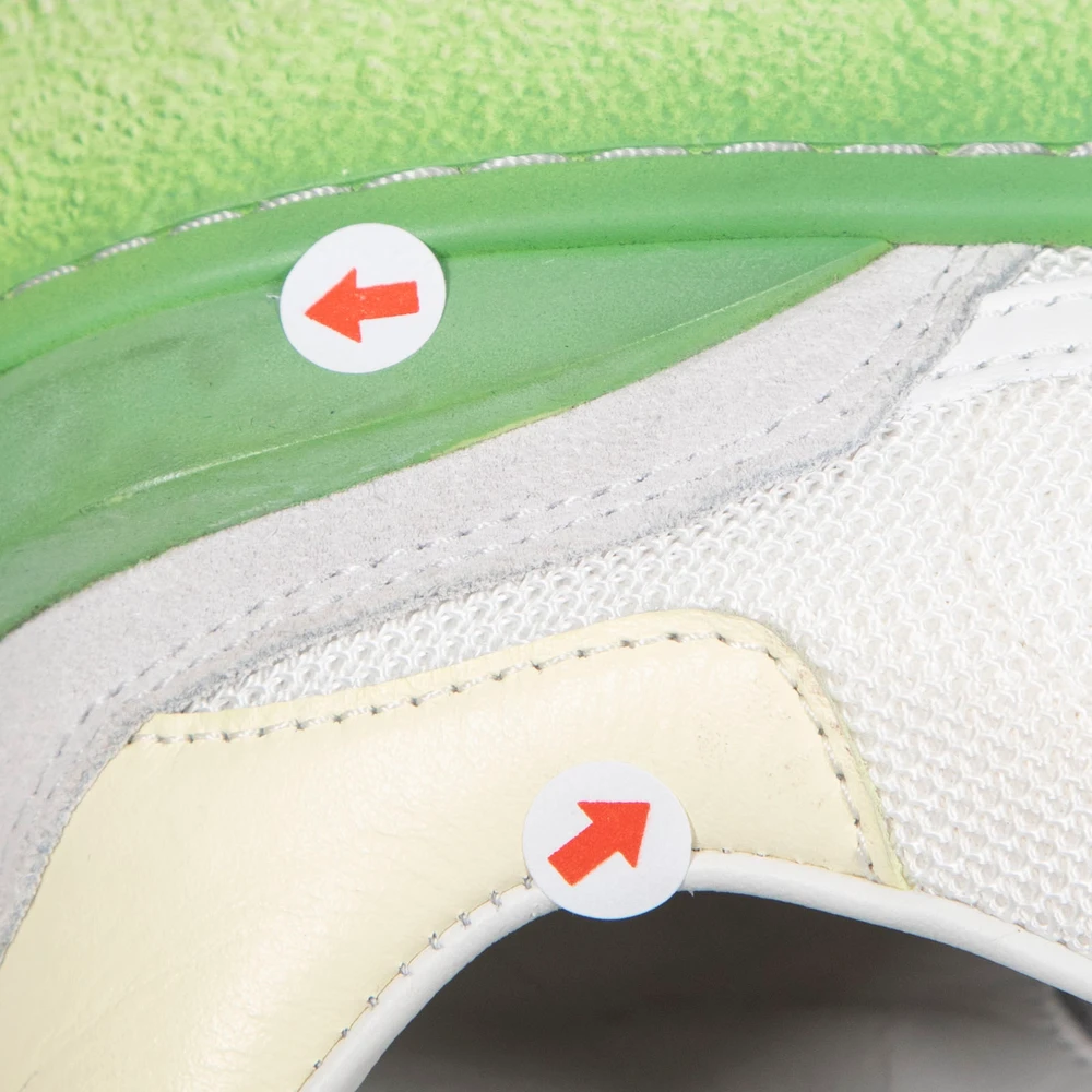Lanvin White & Green Suede Ombré Lace Up Trainers
