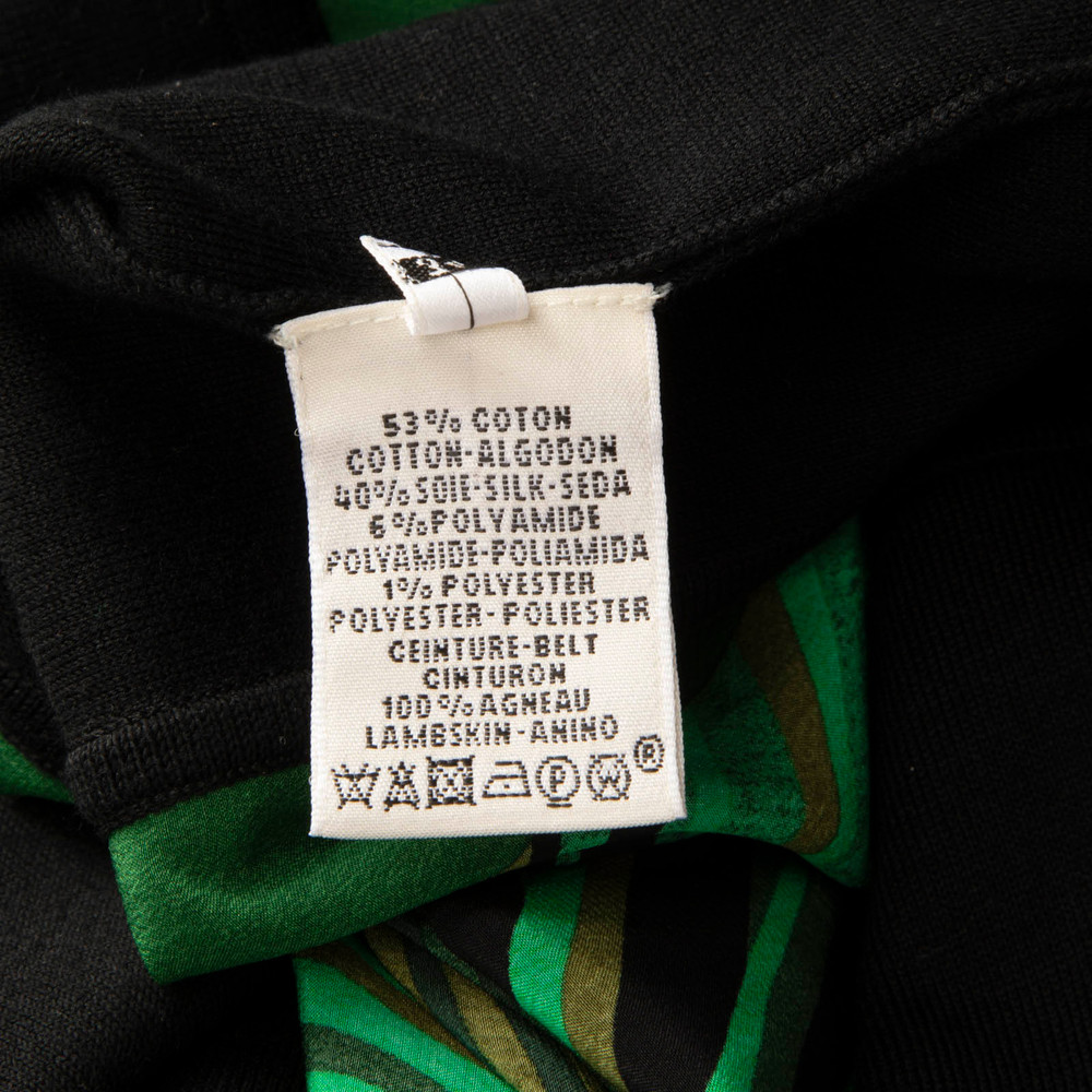 Hermès Black & Green Belted Kaftan Dress
