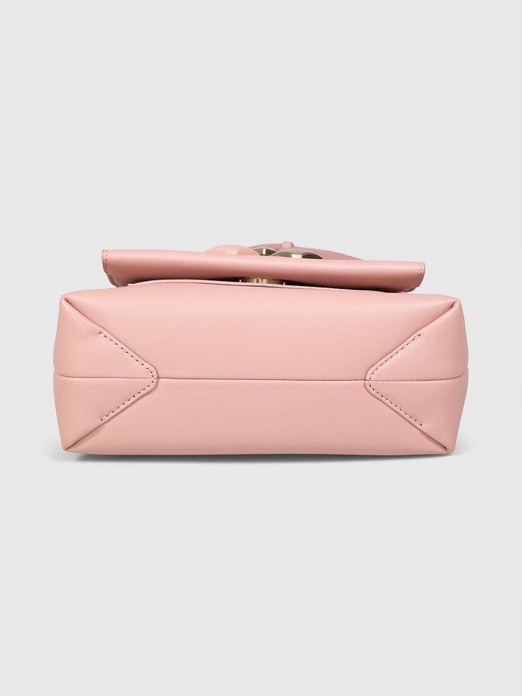 Serapian Pink Leather Woven Top Handle 1928 Bag