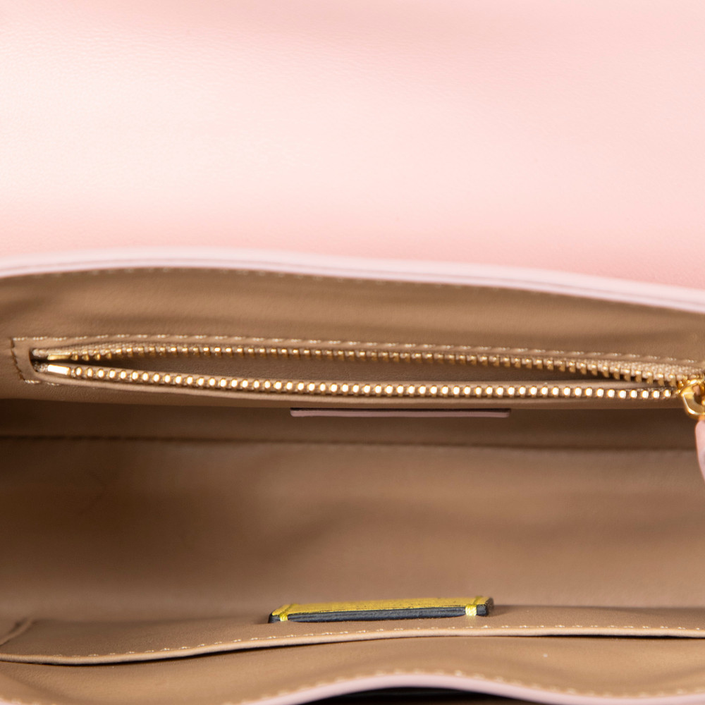 Serapian Pink Leather Woven Top Handle 1928 Bag