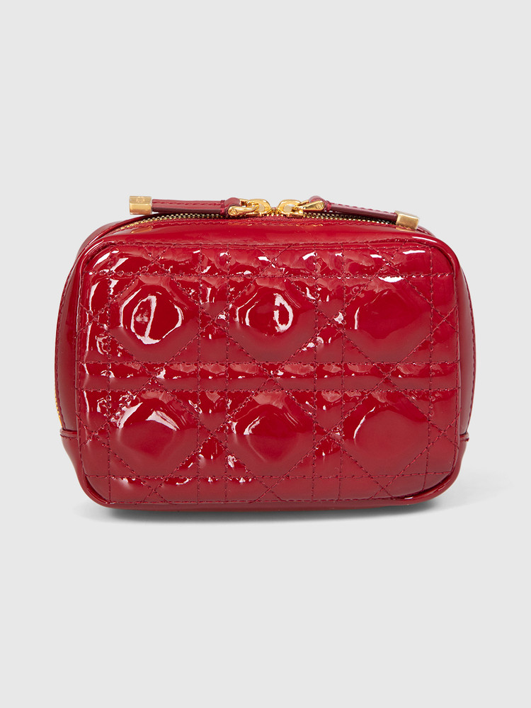 Dior Red Patent Leather Caro Zipped Pouch