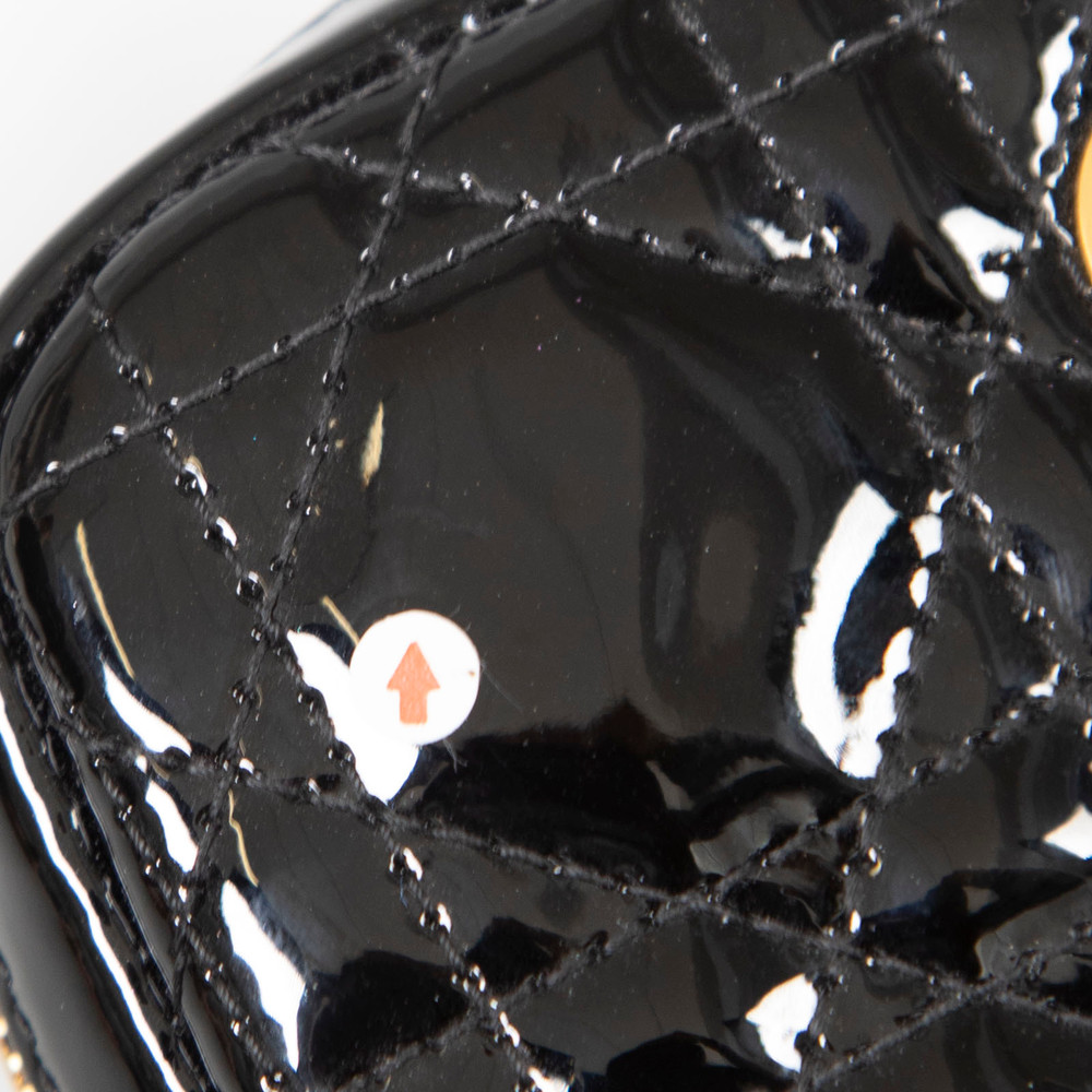 Dior Black Patent Leather Caro Zipped Pouch