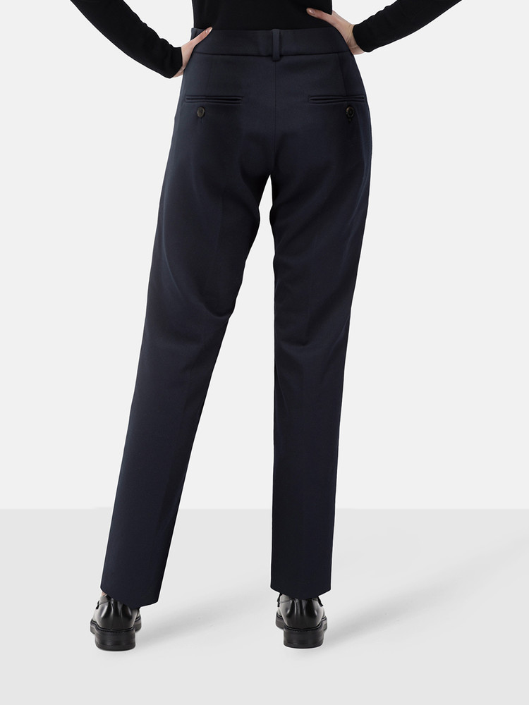 Max Mara Navy Slim Fit Cigarette Trousers