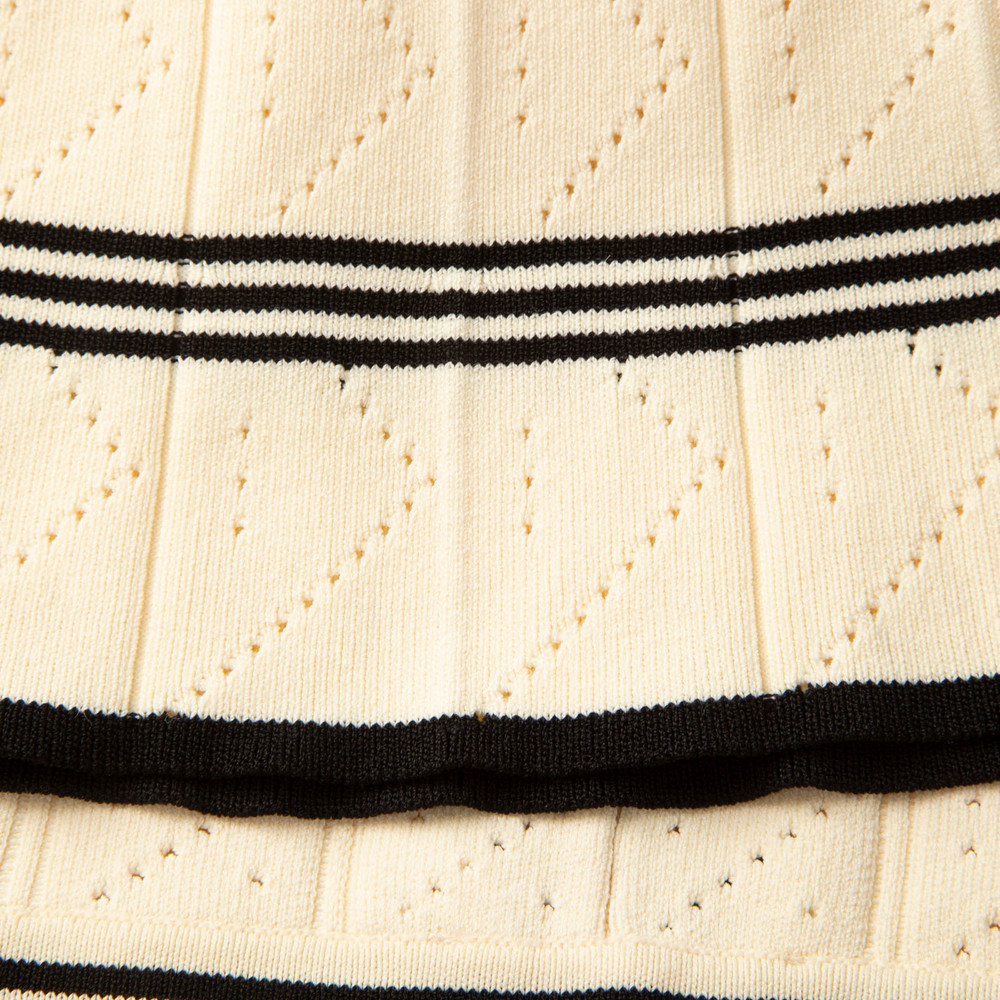 Sandro Ecru Knitted Mini Skirt