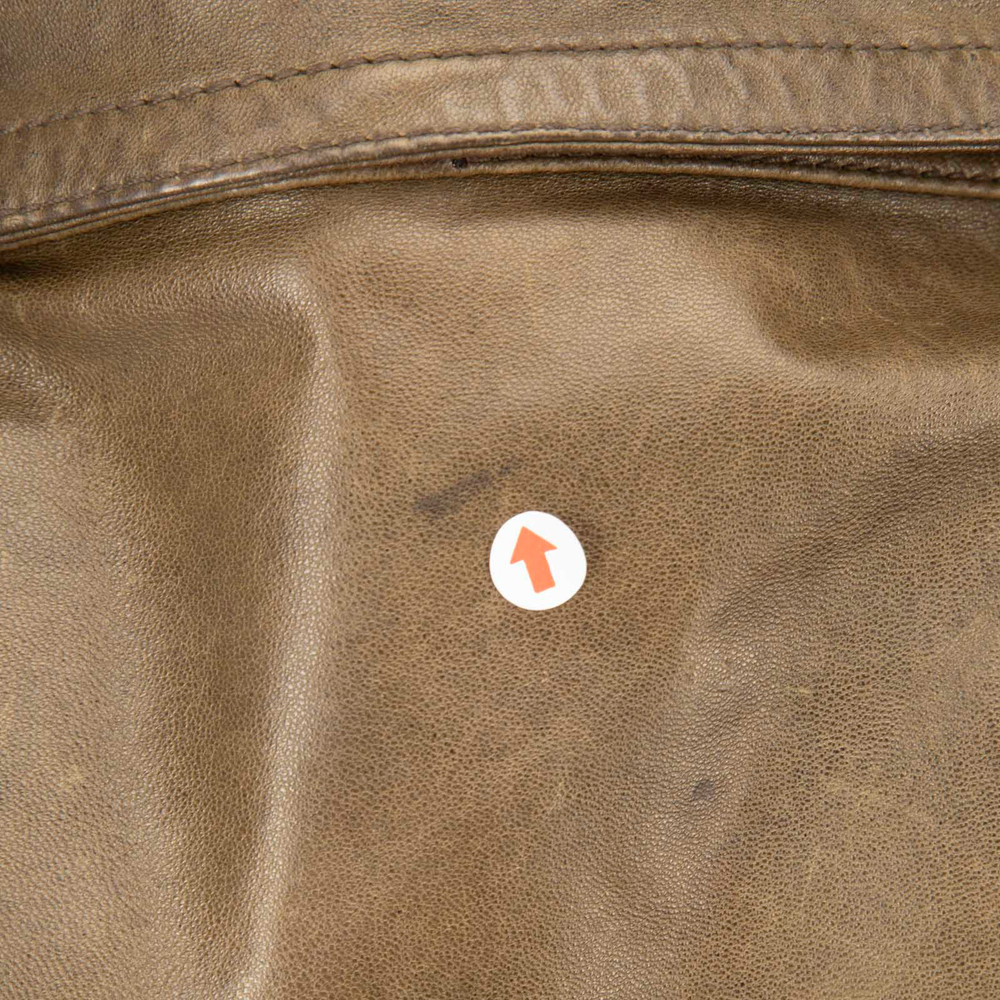 Fendi Khaki Leather Sleeve Pocket Jacket