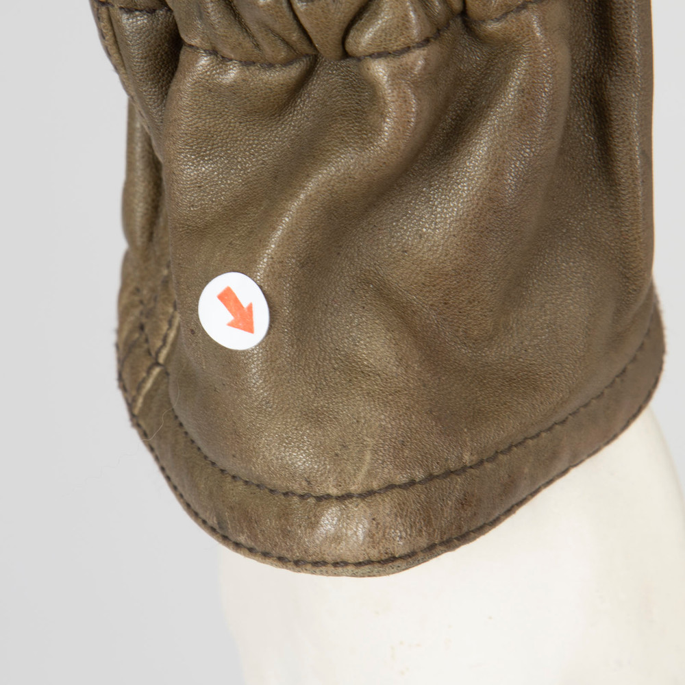 Fendi Khaki Leather Sleeve Pocket Jacket