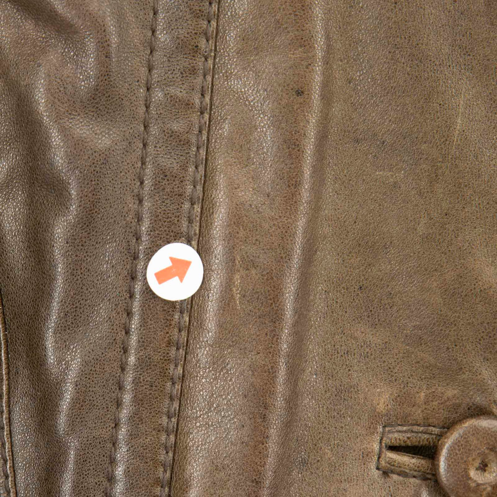 Fendi Khaki Leather Sleeve Pocket Jacket