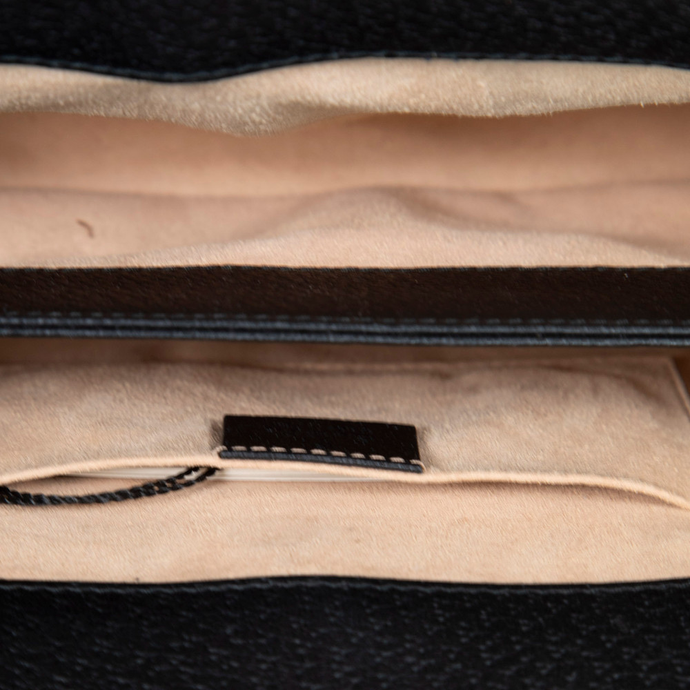 Gucci Black Leather Ophidia Web Stripe Bag