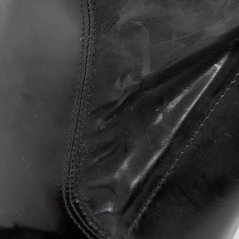 Saint Laurent Black Patent Thigh High Boots