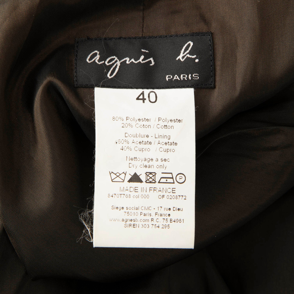 Agnès B. Black & Silver Circle Pattern Coat