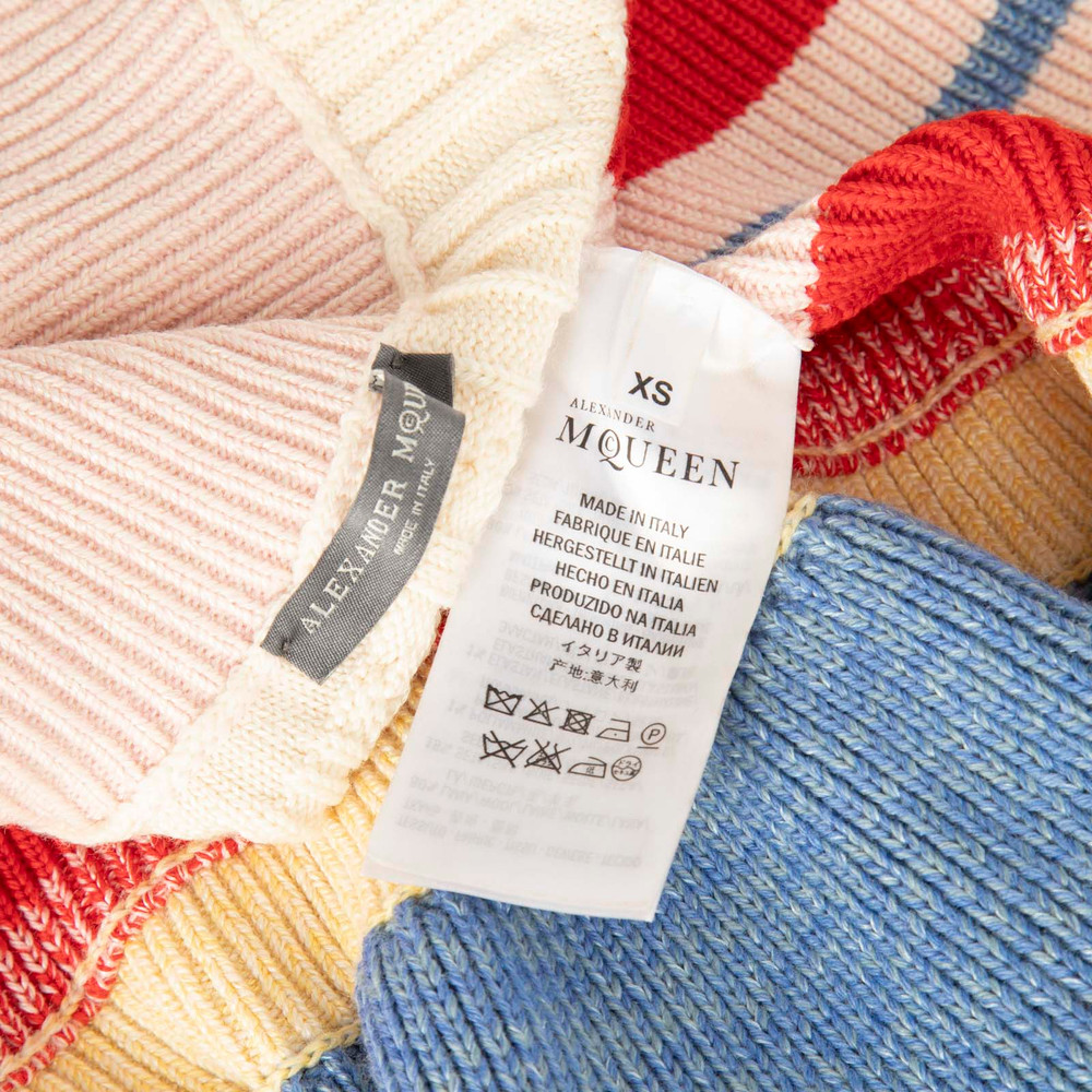 Alexander McQueen Striped Wool Flared Skirt
