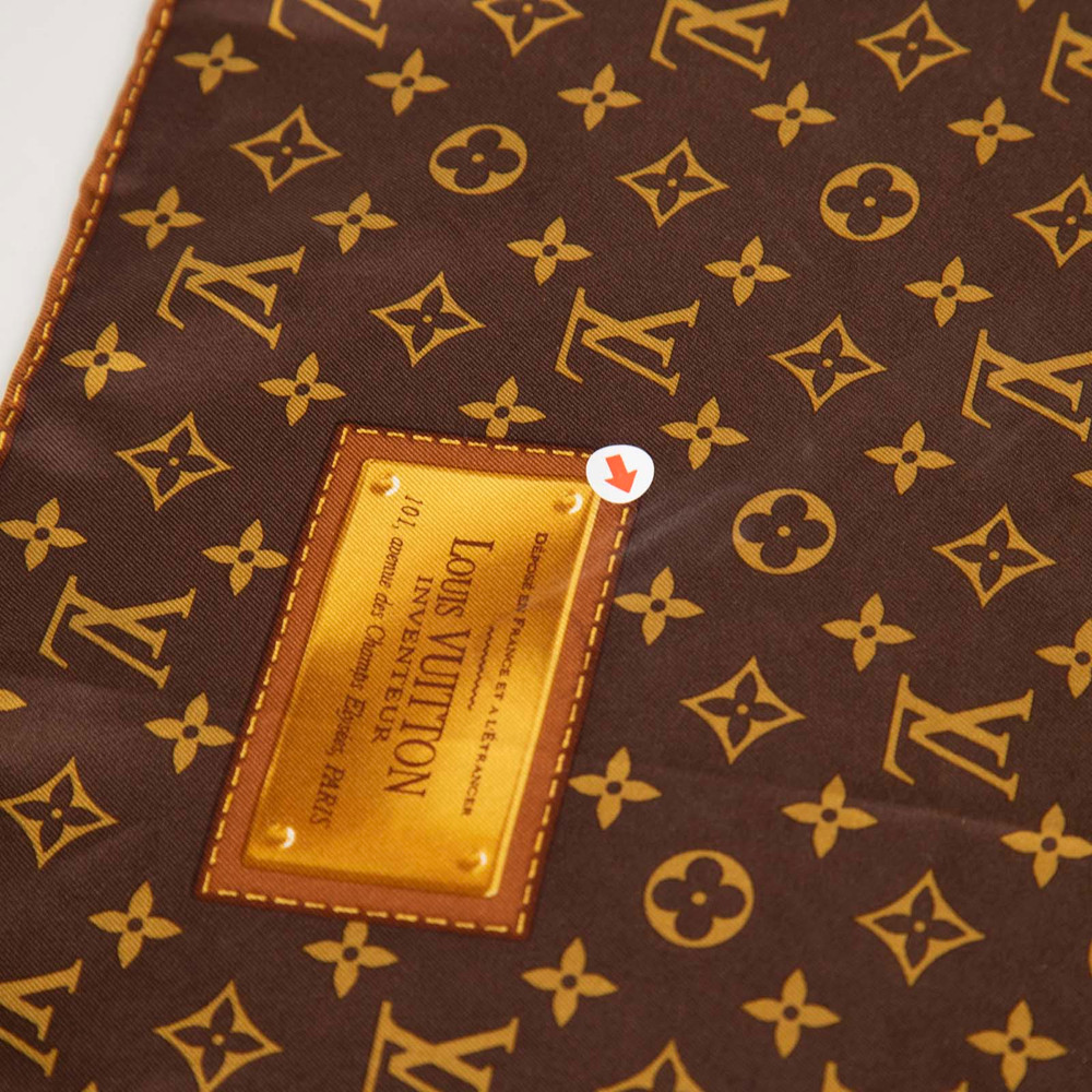 Louis Vuitton Brown Silk Monogram Print Scarf
