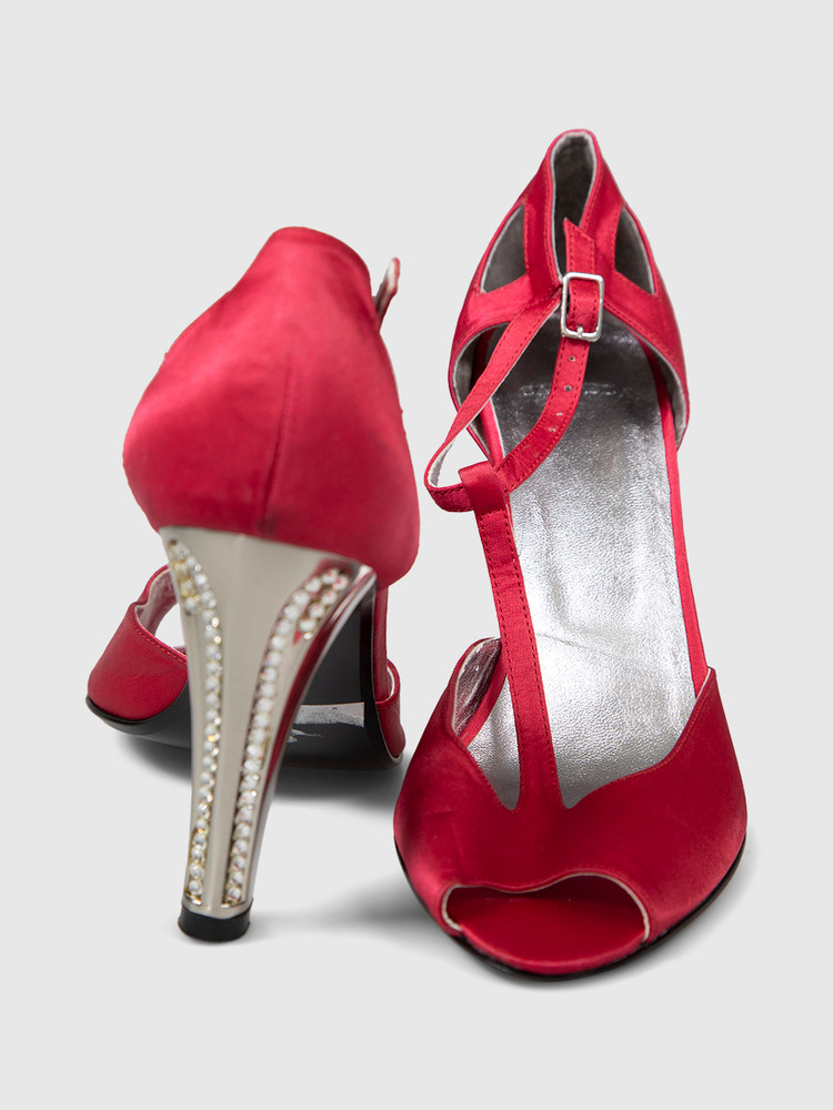 Carvela Red Crystal Embellished Sandals