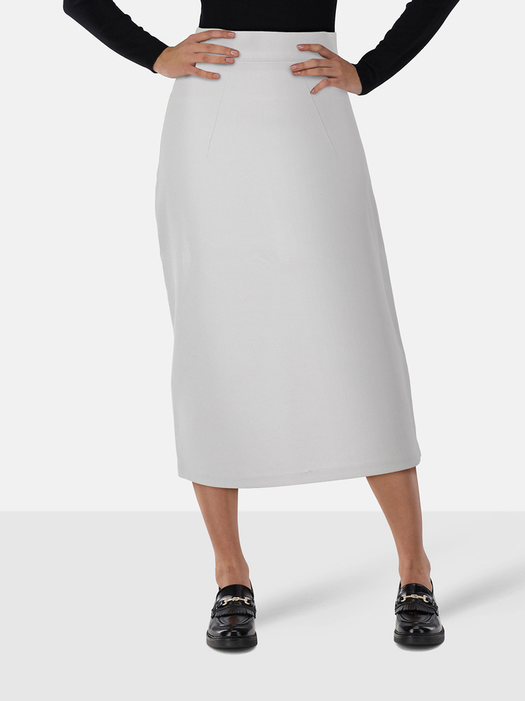 Safiyaa Grey Midi Pencil Skirt