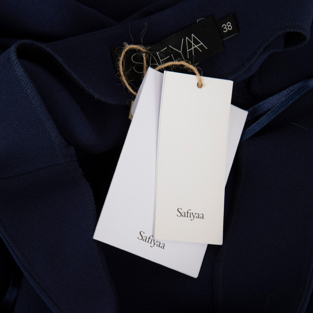 Safiyaa Navy High Rise Wide Fit Trousers