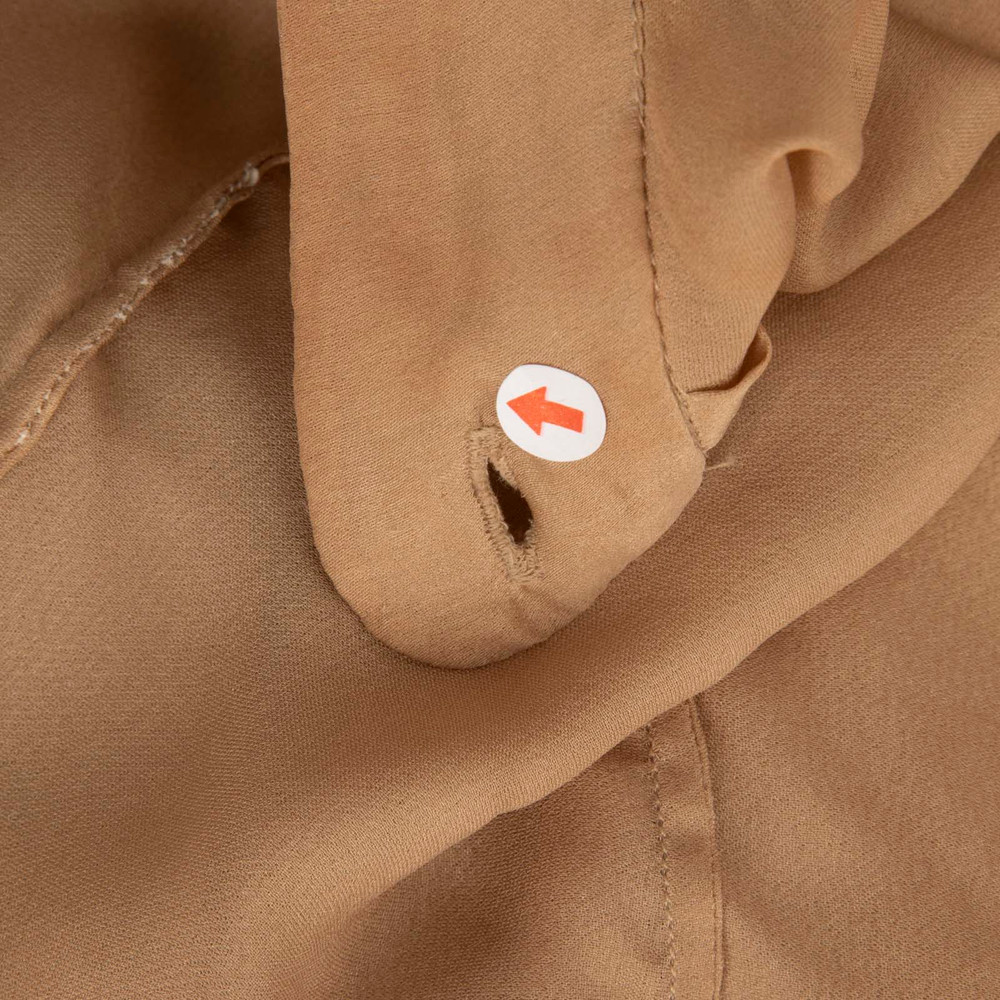 Prada Beige Short Sleeve Ruffle Trim Top