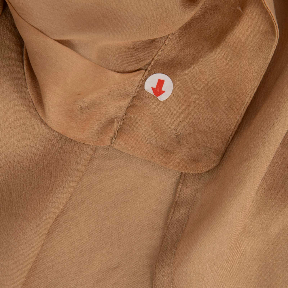 Prada Beige Short Sleeve Ruffle Trim Top